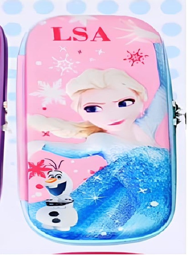 JUGTE Pencil Case 3D Cover Pencil Pouch Bag Compass School Pouch Organizer for Students Kids Premium Stylish Pen Holder Pouch Stationery Box for Boys and Gifts for Kids (Pencil case Lisa) - Image 4